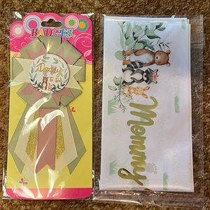 Woodland Baby Shower Mom to Be sash & Daddy to Be Corsage